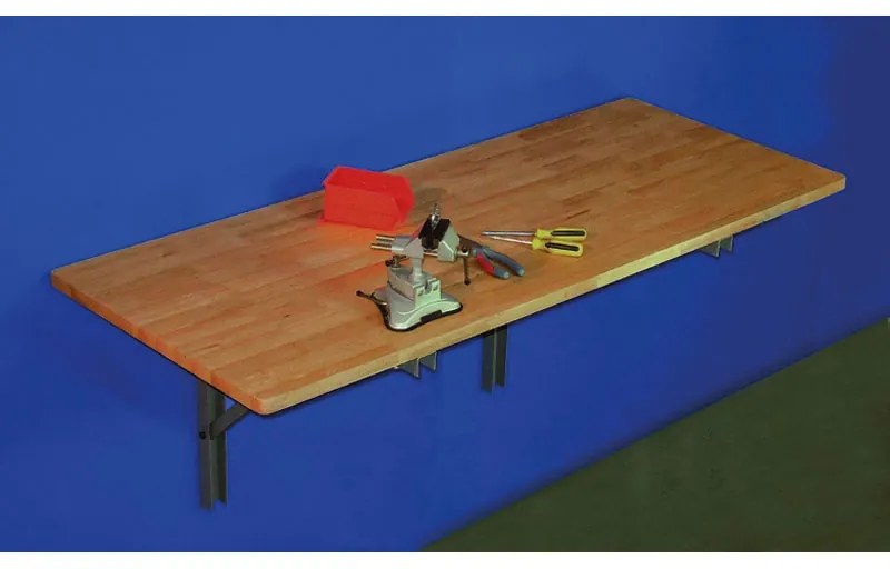 Stół składany montowany do ściany, połączenie bukowe, 1200 x 580 mm