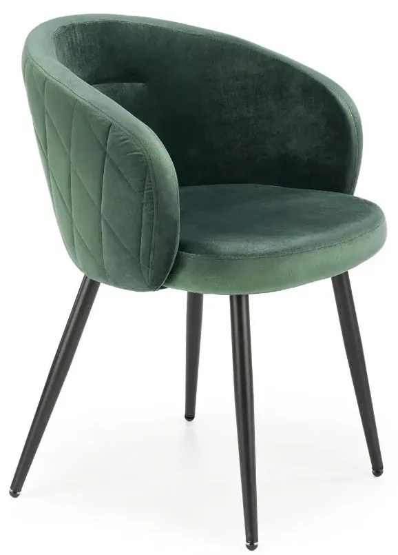 Krzesło tapicerowane K430 VELVET ciemnozielone HALMAR