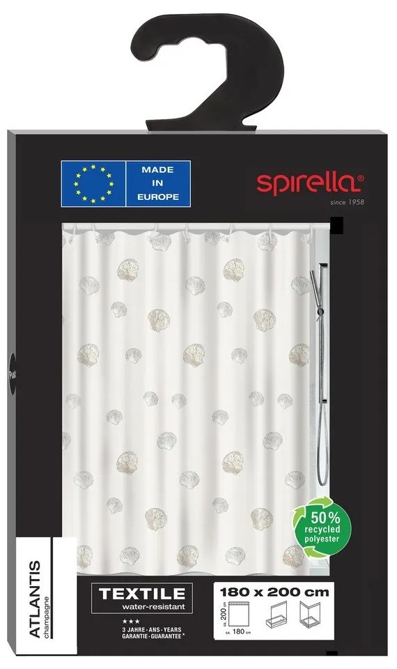 Zasłona prysznicowa 180x180 cm Atlantis – Spirella