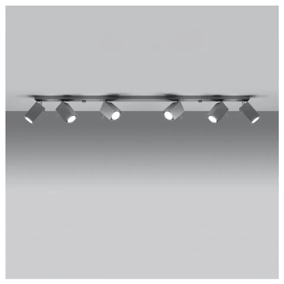 Szara lampa punktowa 6x118 cm Toscana – Nice Lamps