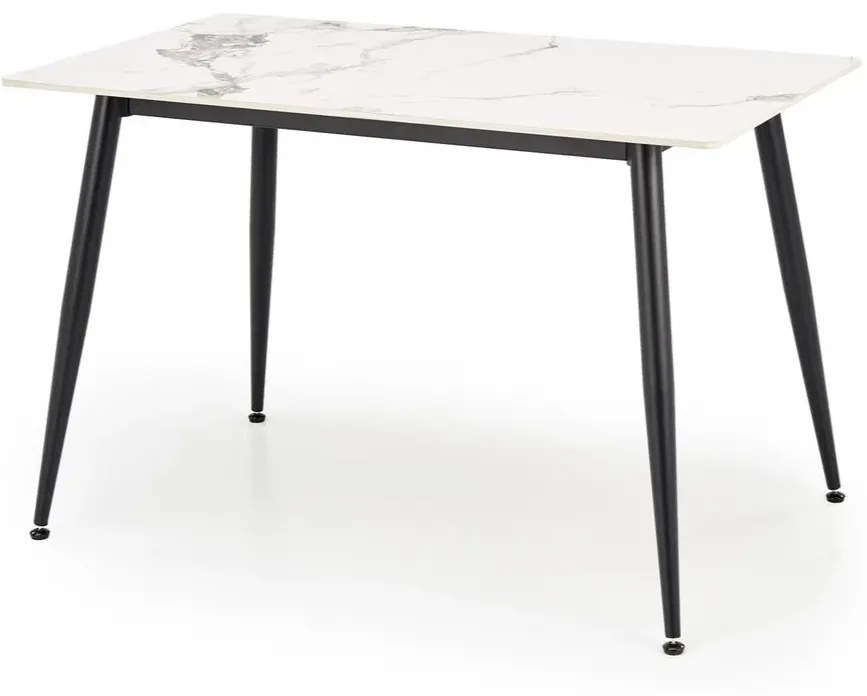 Stół EMILIO 120x80 biały marmur/czarny HALMAR