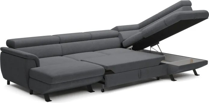 Narożnik RAVEN XL wolnostojący z funkcją spania tkanina Artico 37440 Stalowy WERSAL