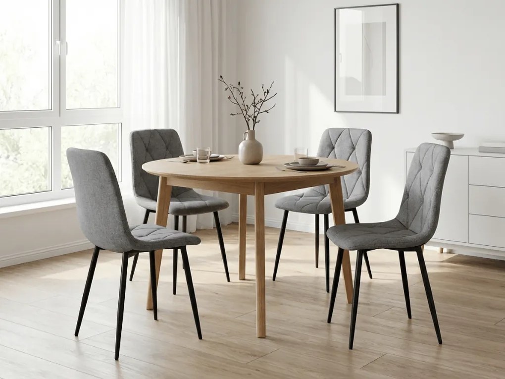 Szare krzesło LIBRA PLATINUM GREY z czarnymi nogami