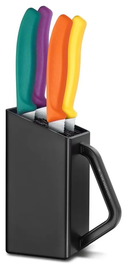 Victorinox - Zestaw 5 noży kuchennych w bloku SWISS CLASSIC, wielokolorowy