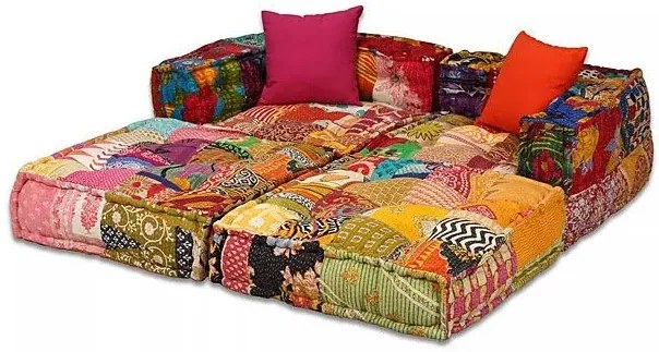 Kolorowa sofa Patchwork modułowa 2-osobowa - Montanex 3D
