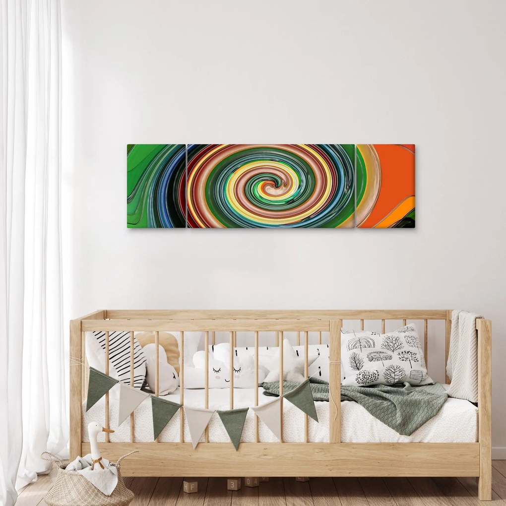 Abstrakcyjny obraz - kolorowa spirala (170x50 cm)