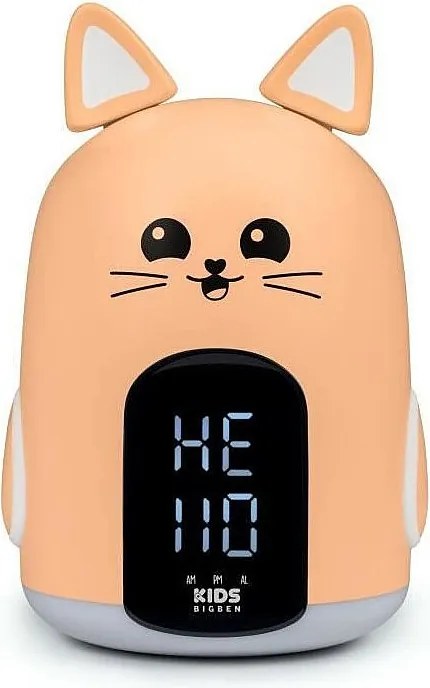Budzik i Lampka Nocna Mia Kot Wielokolorowy – 3 Dźwięki, Regulacja Głośności i Światła, Wyświetlacz Godziny