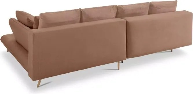 Narożnik MONTE Prawostronny z funkcją spania, pojemnikiem i poduszkami, Sorriso 05 Brązowy WERSAL