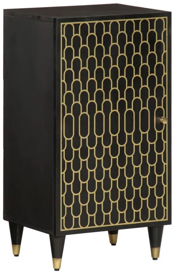 Czarna drewniana szafka stojąca na nóżkach W6-B90