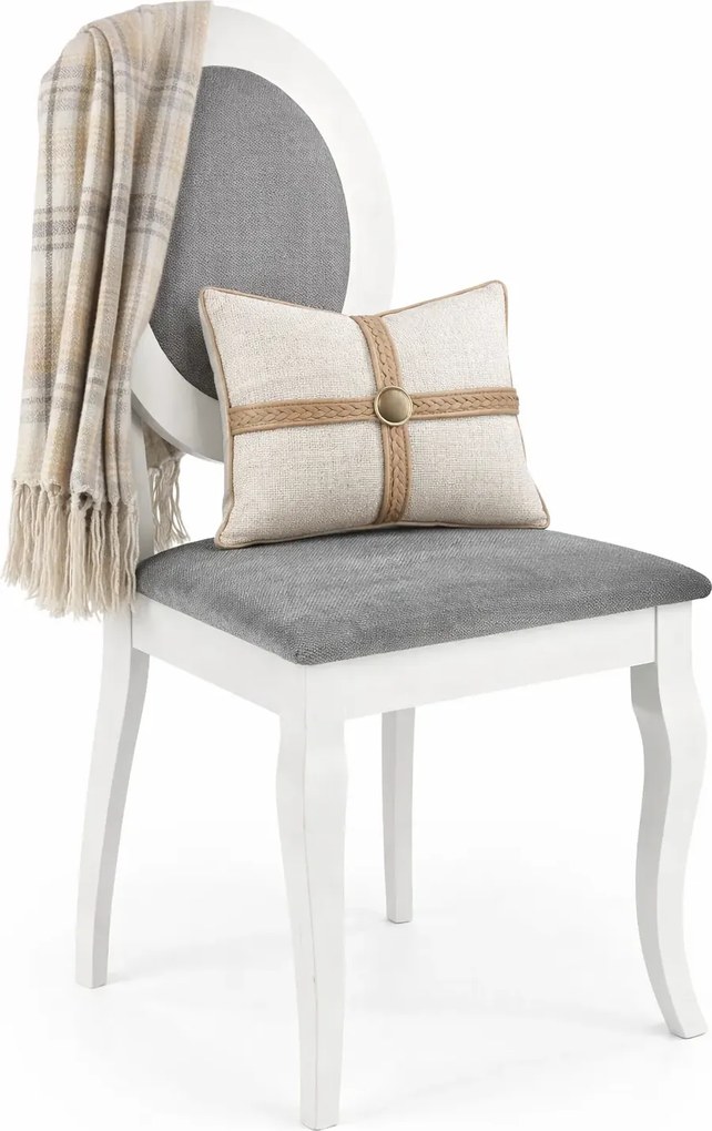 Białe krzesło bankietowe medalion K4-W17