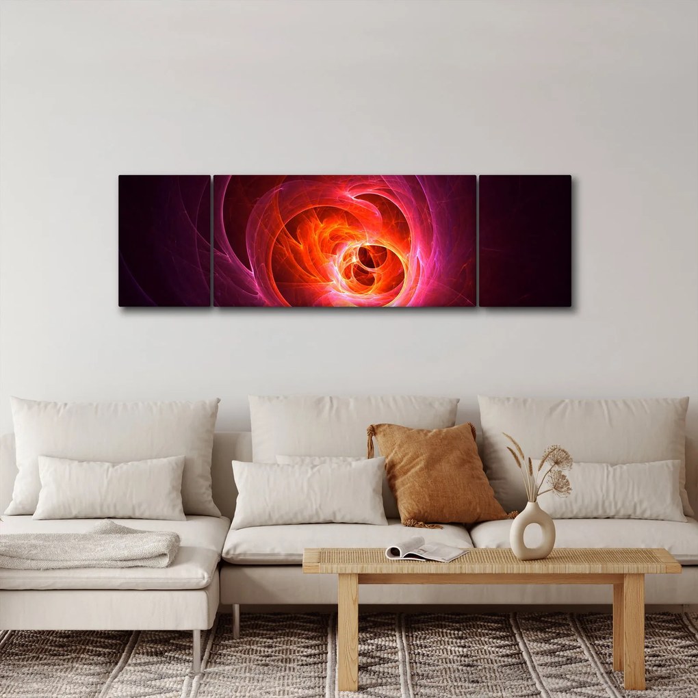 Nowoczesny obraz różowej abstrakcji (170x50 cm)