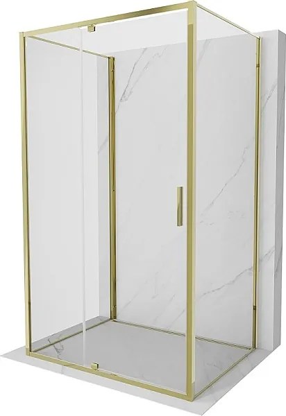 Mexen Exo-3S kabina prysznicowa 3-ścienna uchylna 125 x 85 cm, transparent, złota - 819-125-085-50-00-3S