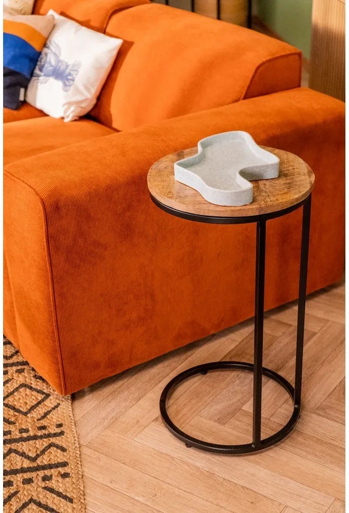 Pomarańczowa sztruksowa sofa modułowa Scandic Sting