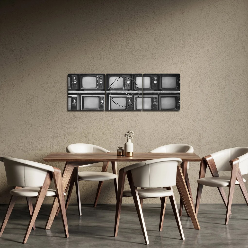 Obraz - Retro TV (z zegarem) (90x30 cm)