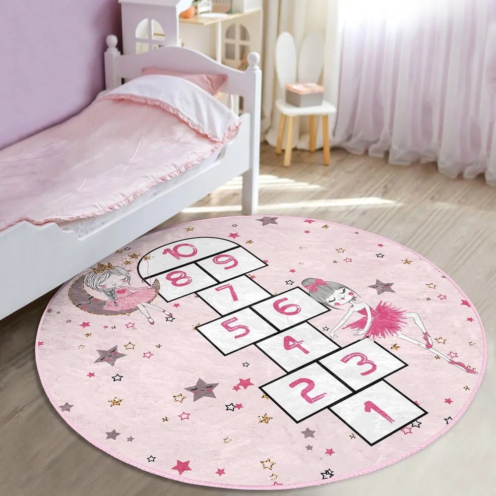 Różowy dywan dziecięcy ø 100 cm Comfort – Mila Home