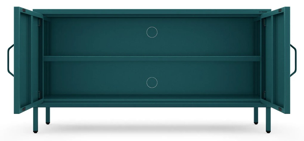 Szafka RTV metalowa na nóżkach morska, 1150x595x400 mm: ROSA Modern
