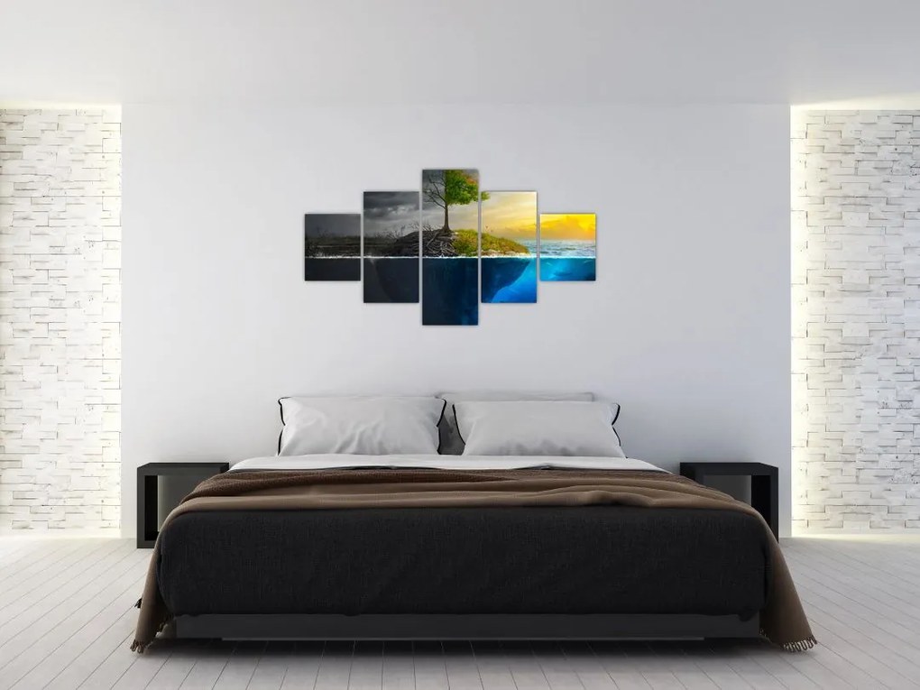 Obraz przedstawiający dwie strony (125x70 cm)