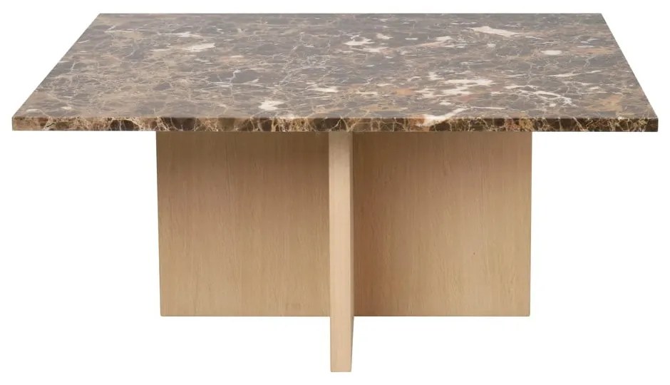 Brązowo-naturalny marmurowy stolik 90x90 cm Brooksville – Rowico