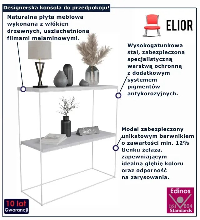 Nowoczesna konsola beton + biały  Z5-T15