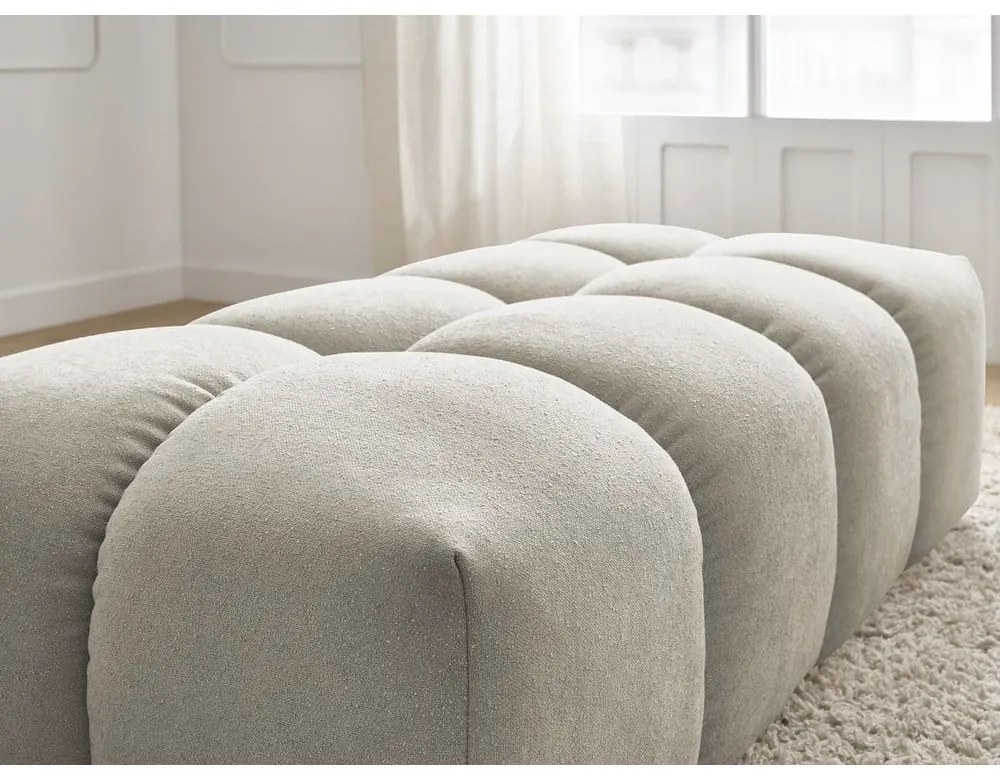 Beżowy podnóżek z tkaniny szenilowej Everest – Bobochic Paris