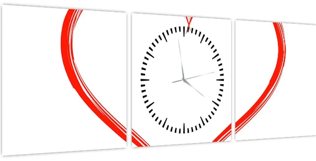 Obraz serca (z zegarem) (90x30 cm)
