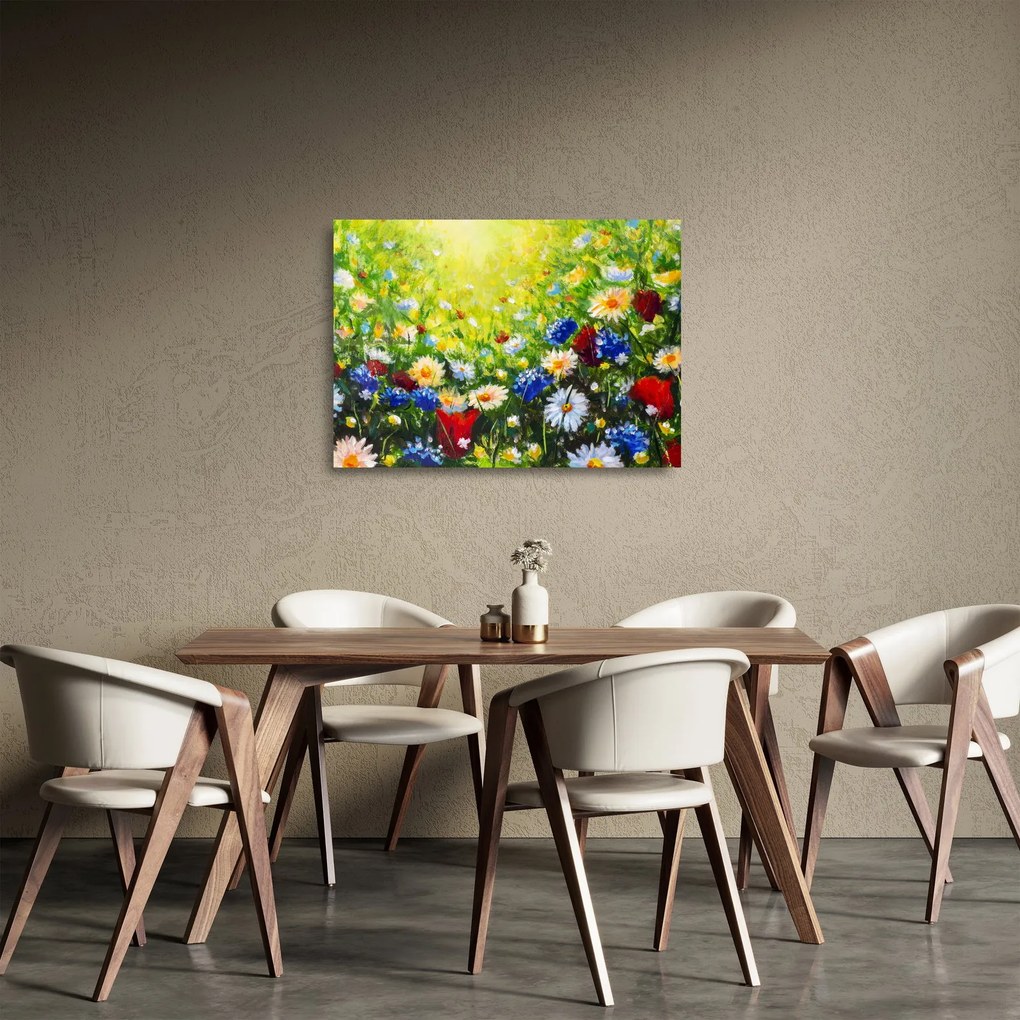 Obraz na szkle dzikich kwiatów (70x50 cm)