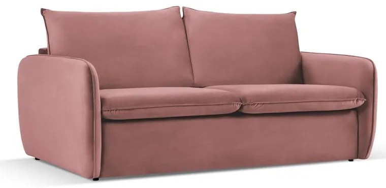 Różowa aksamitna rozkładana sofa 214 cm Vienna – Cosmopolitan Design