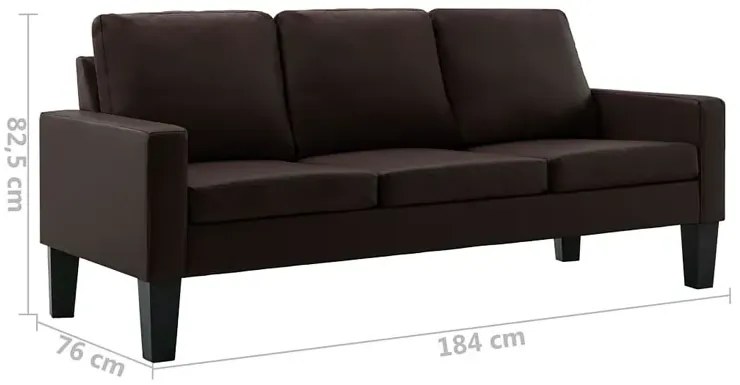 Brązowa tapicerowana sofa do salonu - Clorins 3X