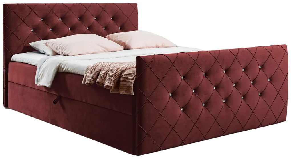 Bordowe nowoczesne łóżko kontynentalne 5 rozmiarów C3-Z75