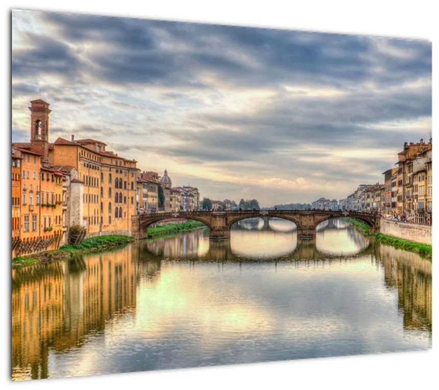 Obraz na szkle - Most przez rzekę (70x50 cm)