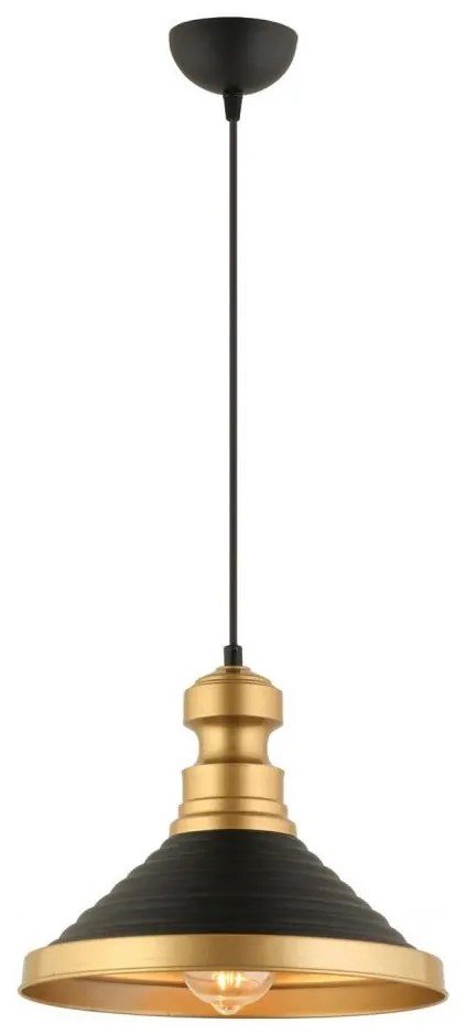 Lampa wisząca na lince MONZA 1xE27/40W/230V śr. 30 cm czarna/złota