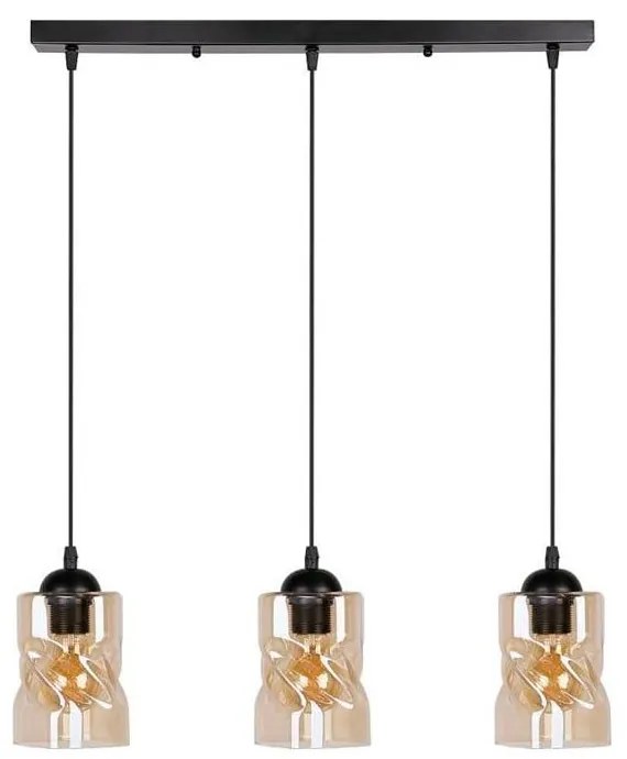 Czarna lampa wisząca ze szklanym kloszem 10x62 cm Felis – Candellux Lighting