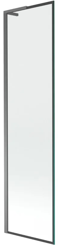 Mexen Next L parawan nawannowy 1-skrzydłowy 50 x 150 cm, czarna ramka, gun metal - 895-050-000-03-70-95