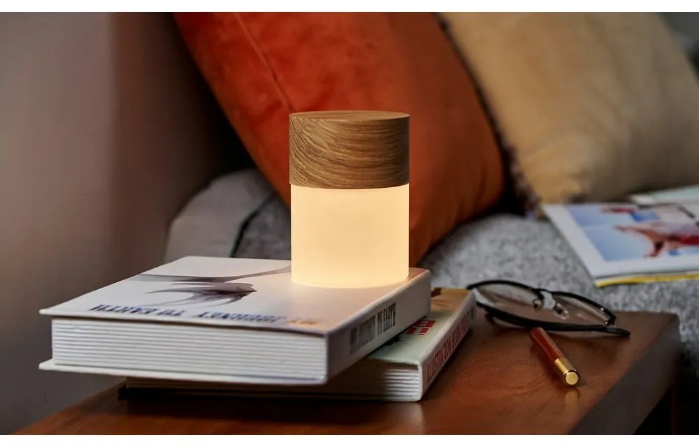 Naturalna lampa stołowa ze ściemniaczem i szklanym kloszem (wys. 10,5 cm) Lemelia – Gingko