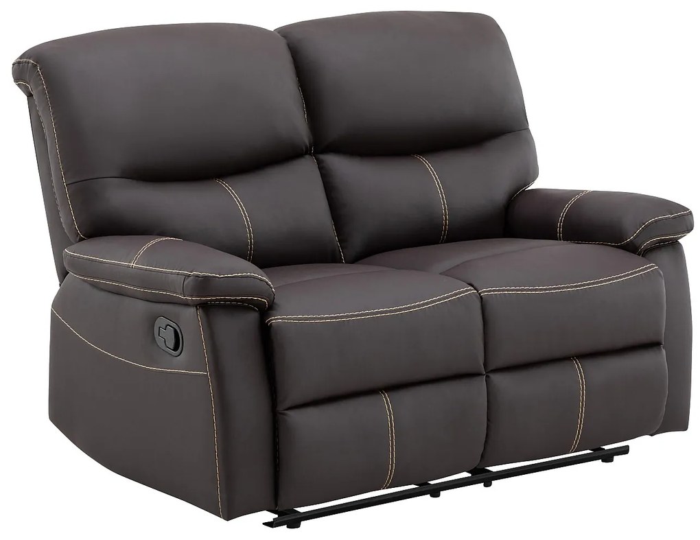 Kanapa 2-osobowa z funkcją relax z ekoskóry , kolor brązowy CANBY