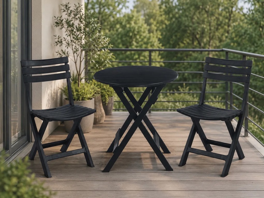 Zestaw składanych mebli na balkon ZS1-FX, stolik + 2 krzesła