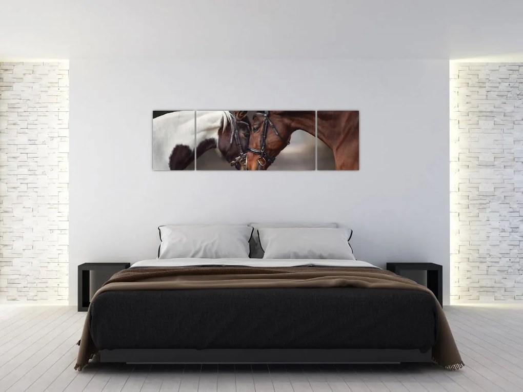 Obraz - Zakochane konie (170x50 cm)
