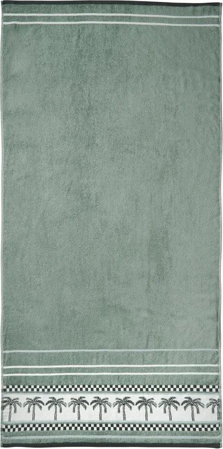 Zielony bawełniany ręcznik plażowy 90x180 cm Palm Trees – Catherine Lansfield
