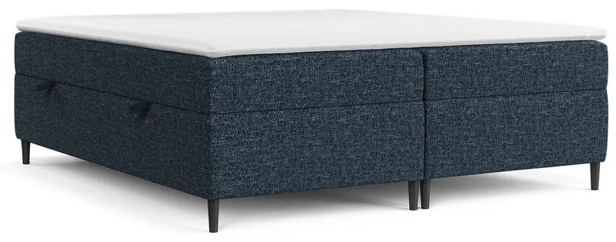 Ciemnoniebieskie łóżko boxspring ze schowkiem 160x200 cm Araya – Maison de Rêve