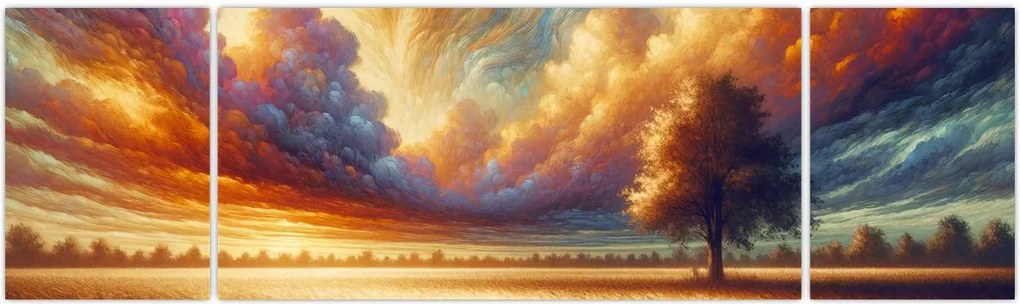 Obraz – Drzewo na polu (170x50 cm)