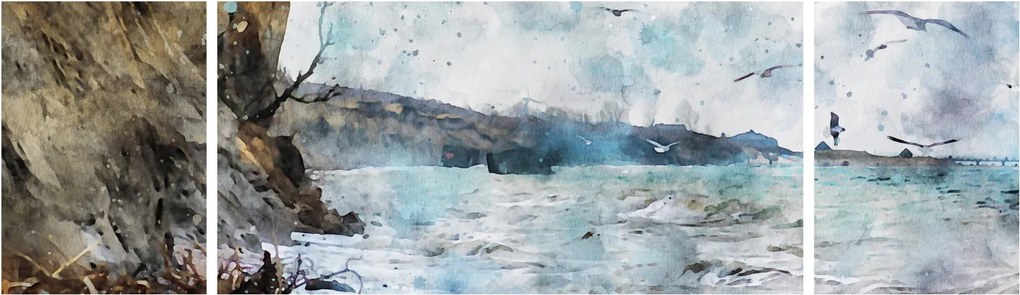 Obraz - Rafa, akwarela (170x50 cm)