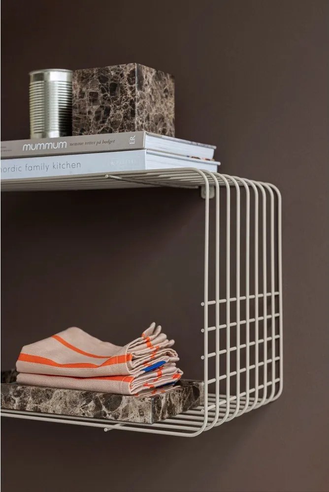 Beżowa wielopoziomowa metalowa półka 70 cm Wire – Mette Ditmer Denmark