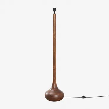 Podstawa Lampy Podłogowej 125 Cm Z Drewna Mango Adelaide Ciemny Drewniany Uchwyt - Sklum