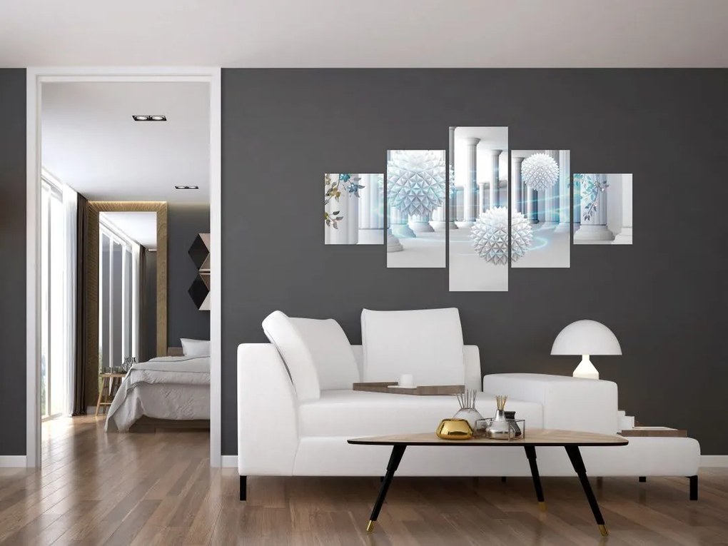 Abstrakcyjny obraz w stylu antycznym (125x70 cm)