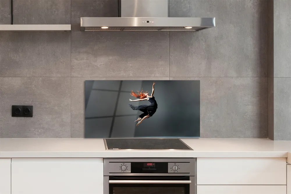 Szklany Panel Elegancja w Czarnej Sukni