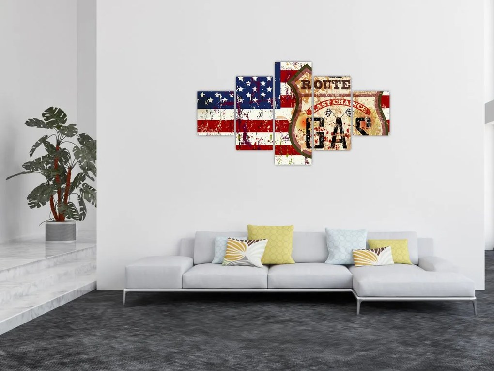 Obraz - Vintage flaga (125x70 cm)