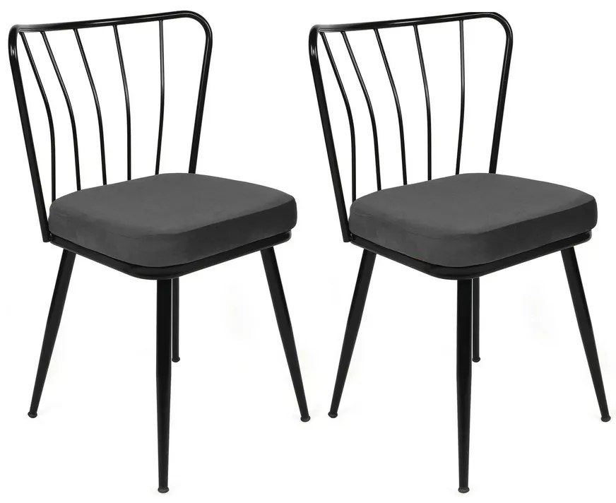 Zestaw krzeseł do jadalni Yildiz Black, 2 szt., 2 szt.