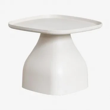 Kwadratowy Stolik Pomocniczy Do Ogrodu 50x50 Cm Z Polipropylenu Jubarri Lodowata Biel & ↑38 Cm - Sklum