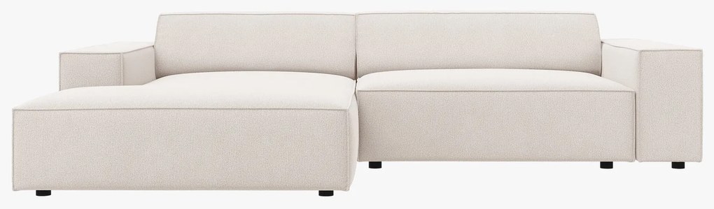 Narożnik, sofa narożna jasny beż tkanina strukturalna 224/166/70 Jodie od Micadoni