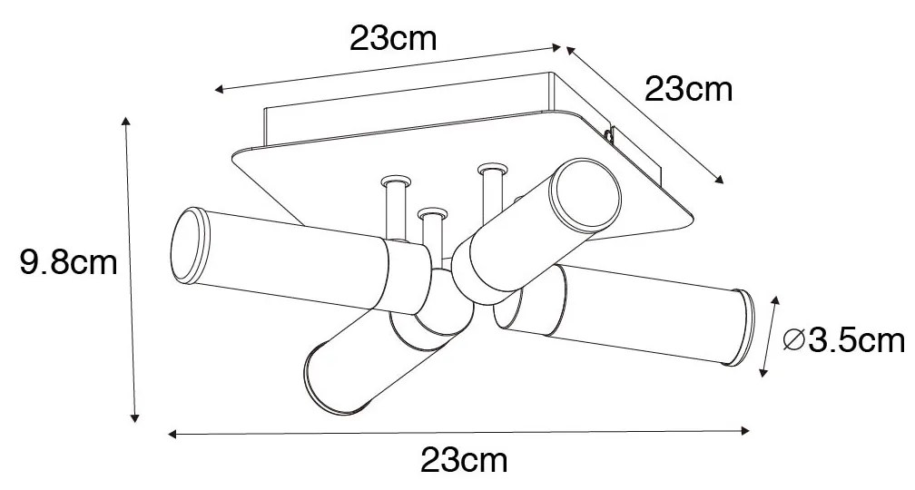 Zewnetrzna Nowoczesna lampa sufitowa do łazienki chrom 4-punktowa IP44 - Bath Nowoczesny Oswietlenie zewnetrzne